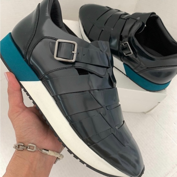 Emporio Armani Monkstrap Sneakers Men Sz 9 NWB - Picture 1 of 6